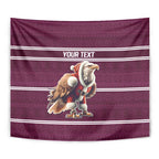 NRL Manly Warringah Christmas Personalised Tapestry with Sea Eagles Mascot