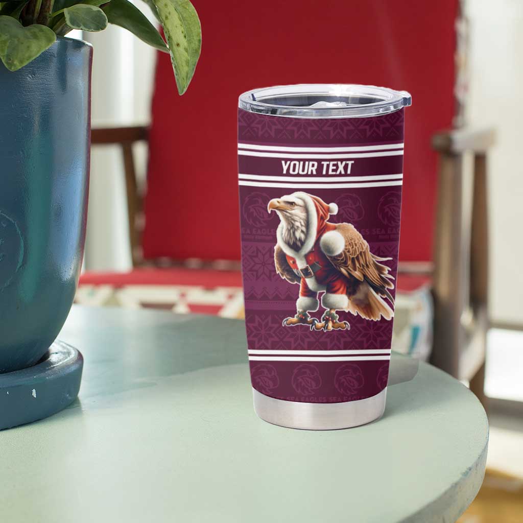 NRL Manly Warringah Christmas Personalised Tumbler Cup with Sea Eagles Mascot