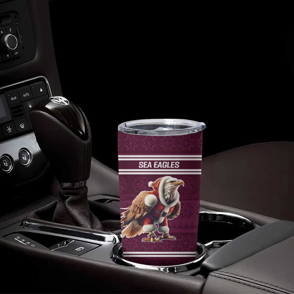 NRL Manly Warringah Christmas Personalised Tumbler Cup with Sea Eagles Mascot