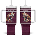 NRL Manly Warringah Christmas Personalised Tumbler With Handle with Sea Eagles Mascot