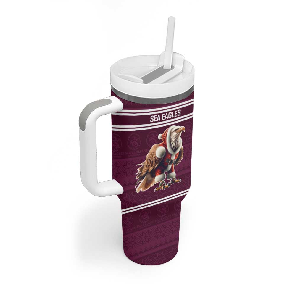 NRL Manly Warringah Christmas Personalised Tumbler With Handle with Sea Eagles Mascot