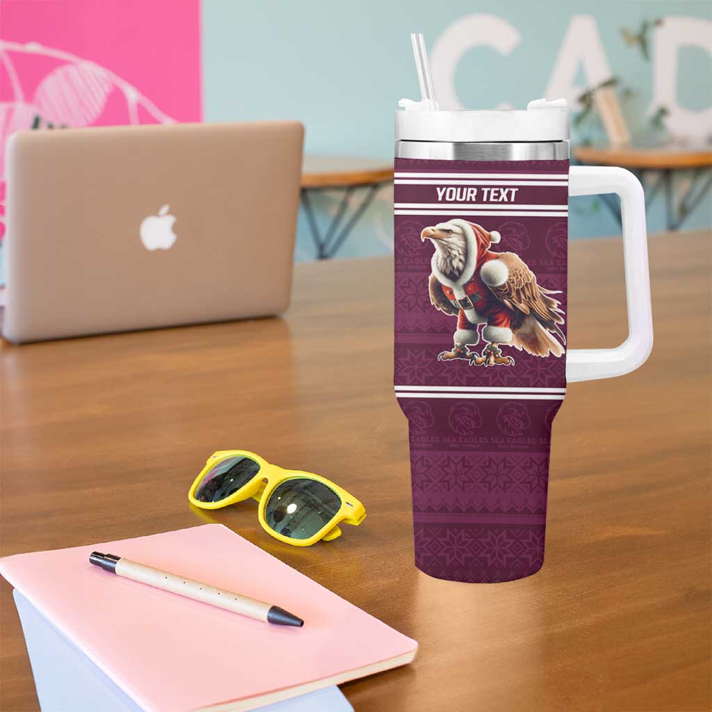 NRL Manly Warringah Christmas Personalised Tumbler With Handle with Sea Eagles Mascot