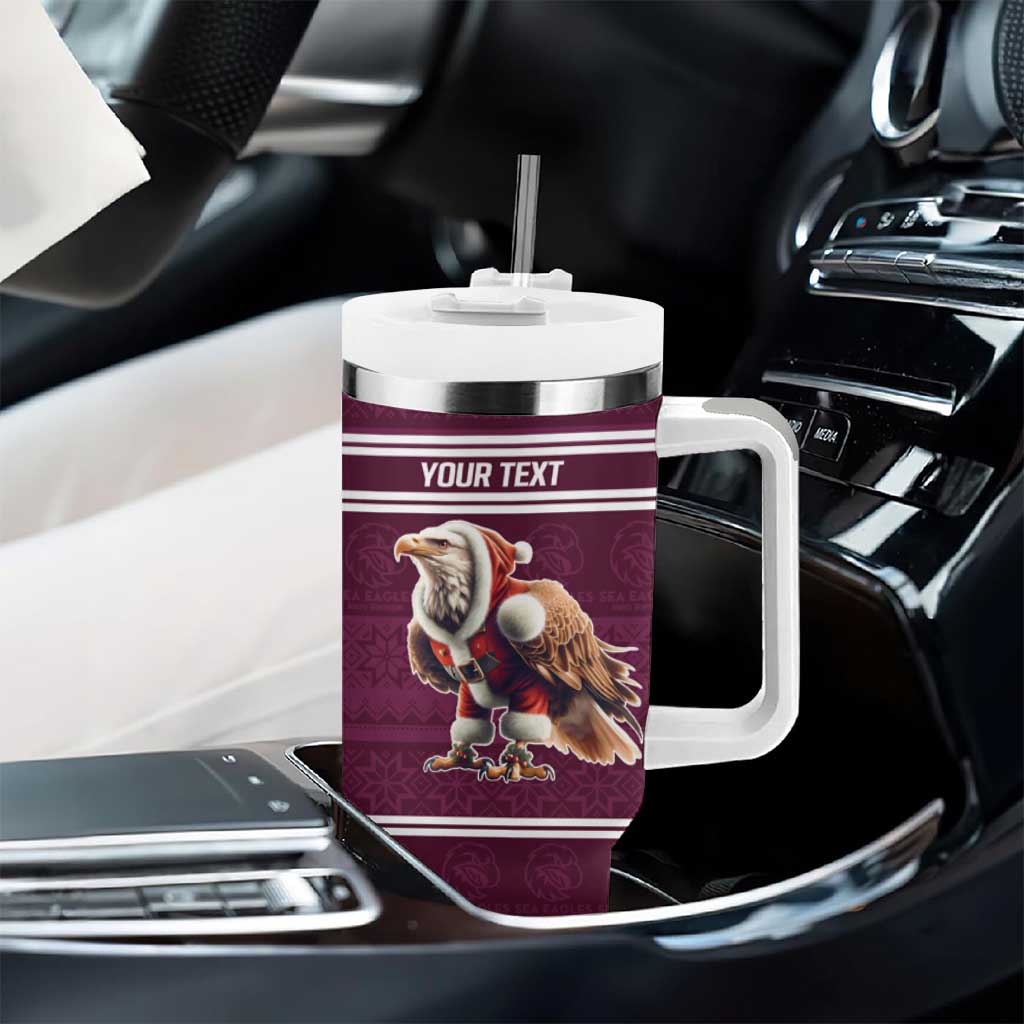 NRL Manly Warringah Christmas Personalised Tumbler With Handle with Sea Eagles Mascot