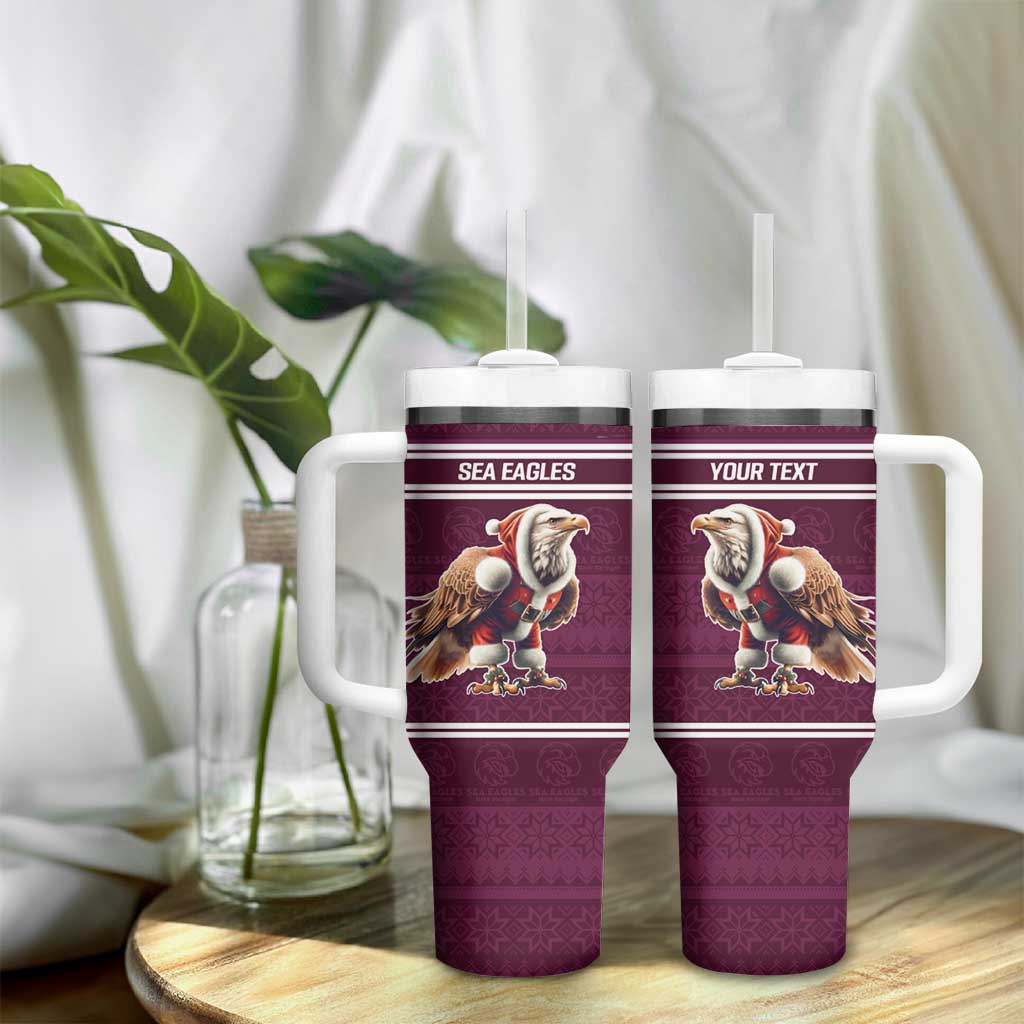 NRL Manly Warringah Christmas Personalised Tumbler With Handle with Sea Eagles Mascot