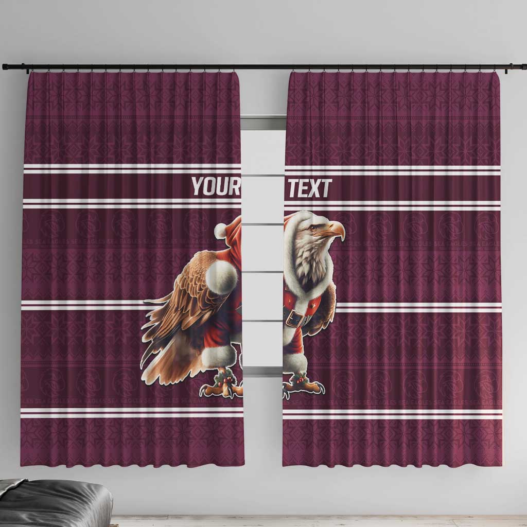 NRL Manly Warringah Christmas Personalised Window Curtain with Sea Eagles Mascot