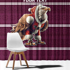 NRL Manly Warringah Christmas Personalised Window Curtain with Sea Eagles Mascot
