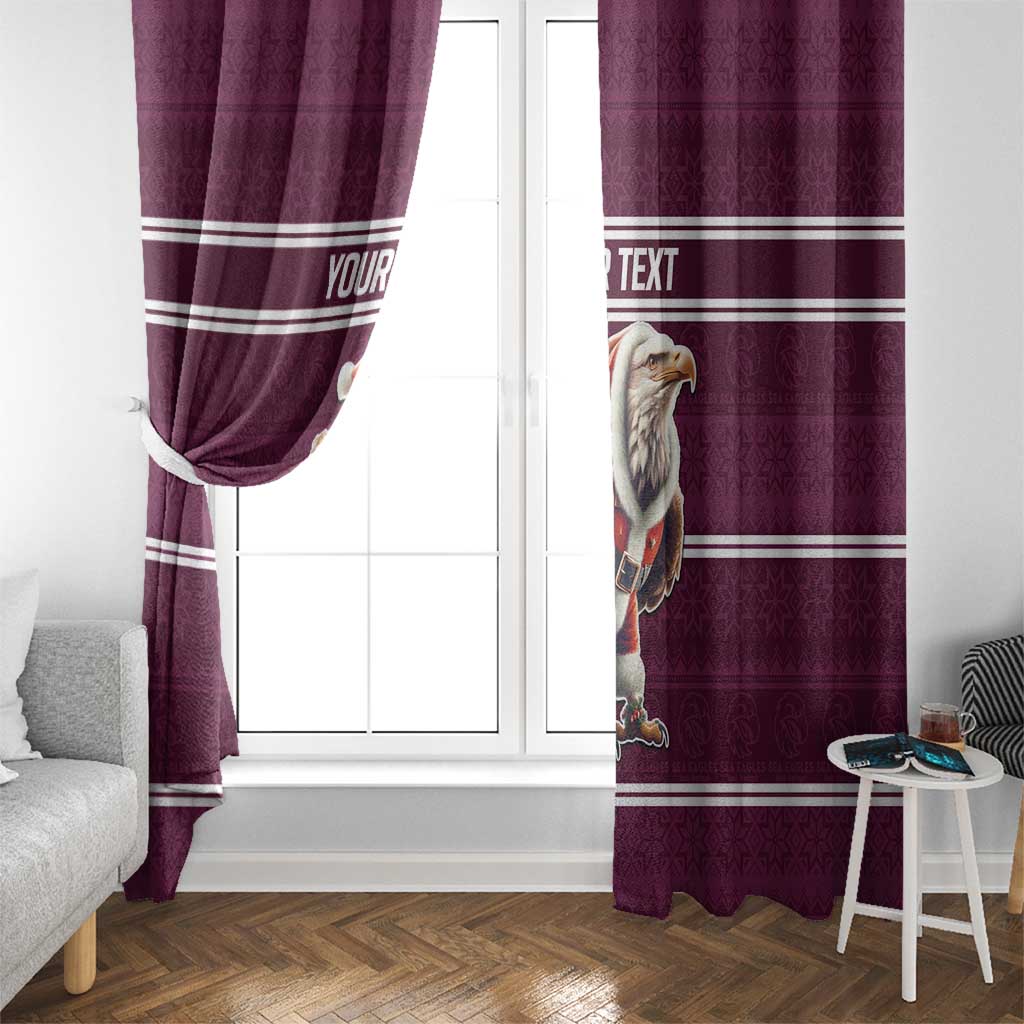 NRL Manly Warringah Christmas Personalised Window Curtain with Sea Eagles Mascot