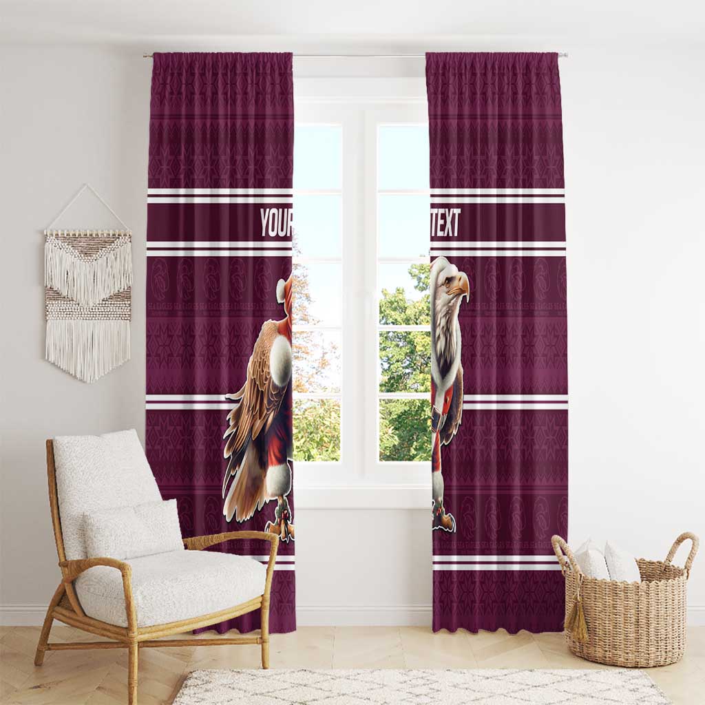 NRL Manly Warringah Christmas Personalised Window Curtain with Sea Eagles Mascot