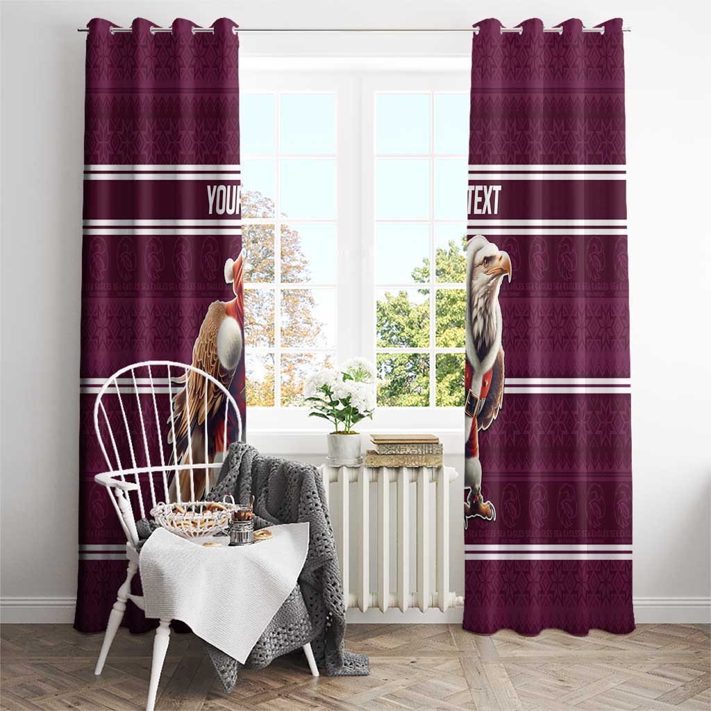 NRL Manly Warringah Christmas Personalised Window Curtain with Sea Eagles Mascot
