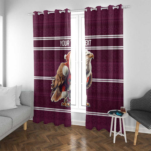 NRL Manly Warringah Christmas Personalised Window Curtain with Sea Eagles Mascot