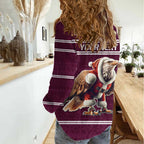 NRL Manly Warringah Christmas Personalised Women Casual Shirt with Sea Eagles Mascot