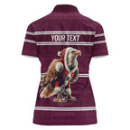NRL Manly Warringah Christmas Personalised Women Polo Shirt with Sea Eagles Mascot