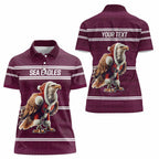 NRL Manly Warringah Christmas Personalised Women Polo Shirt with Sea Eagles Mascot