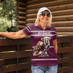 NRL Manly Warringah Christmas Personalised Women Polo Shirt with Sea Eagles Mascot