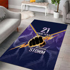 NRL Storm Custom Area Rug Minimalism Style