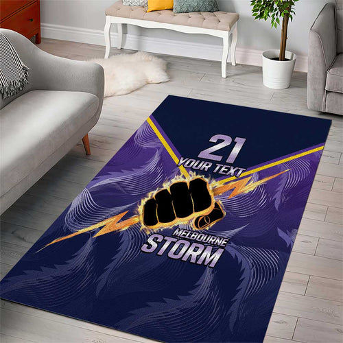 NRL Storm Custom Area Rug Minimalism Style