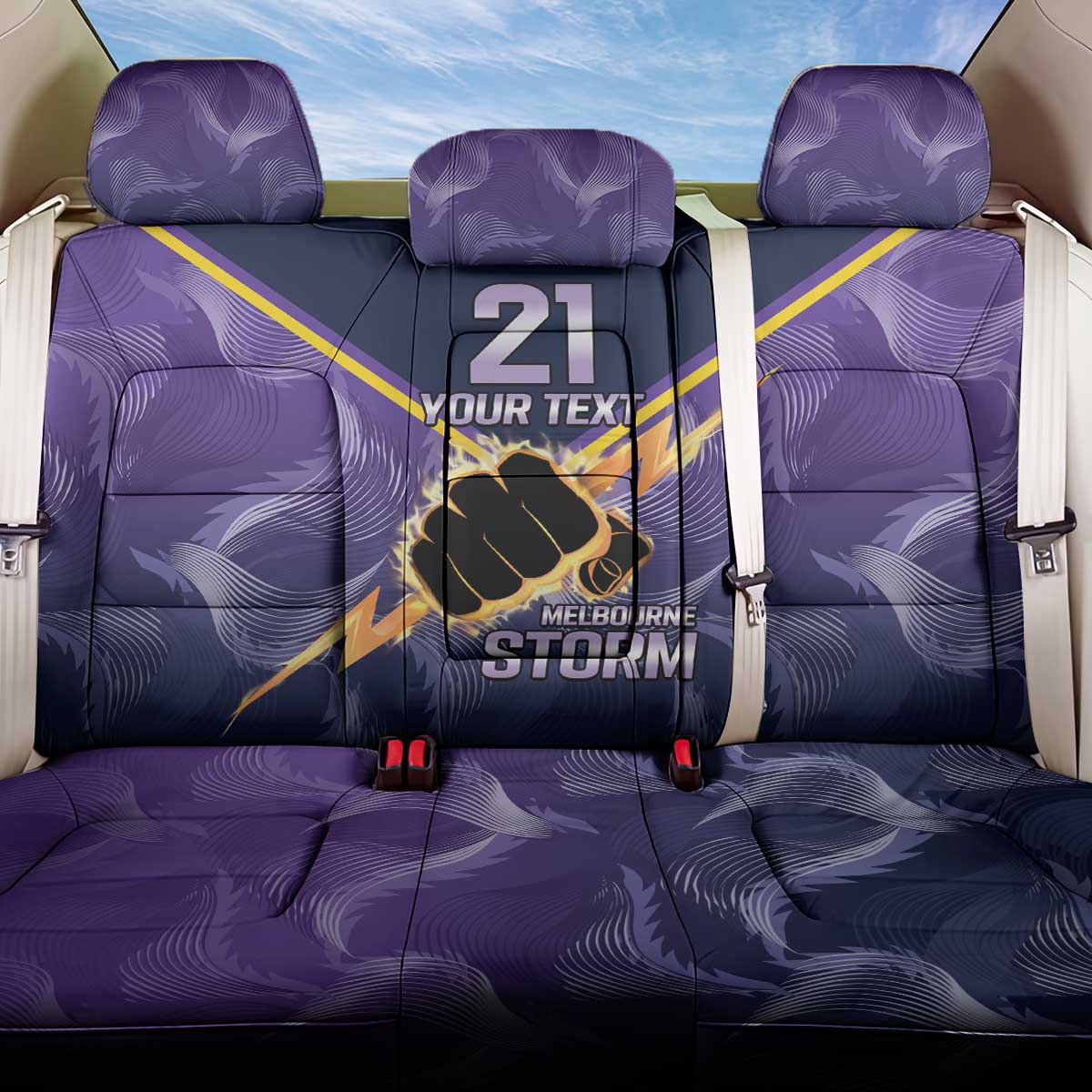 NRL Storm Custom Back Car Seat Cover Minimalism Style