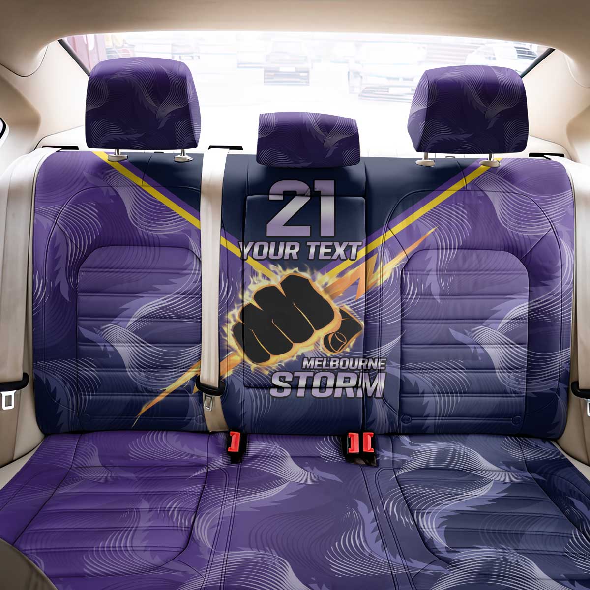 NRL Storm Custom Back Car Seat Cover Minimalism Style