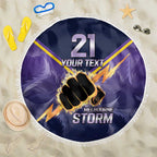 NRL Storm Custom Beach Blanket Minimalism Style