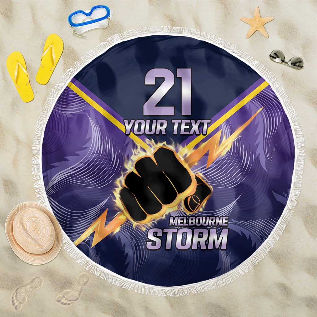 NRL Storm Custom Beach Blanket Minimalism Style