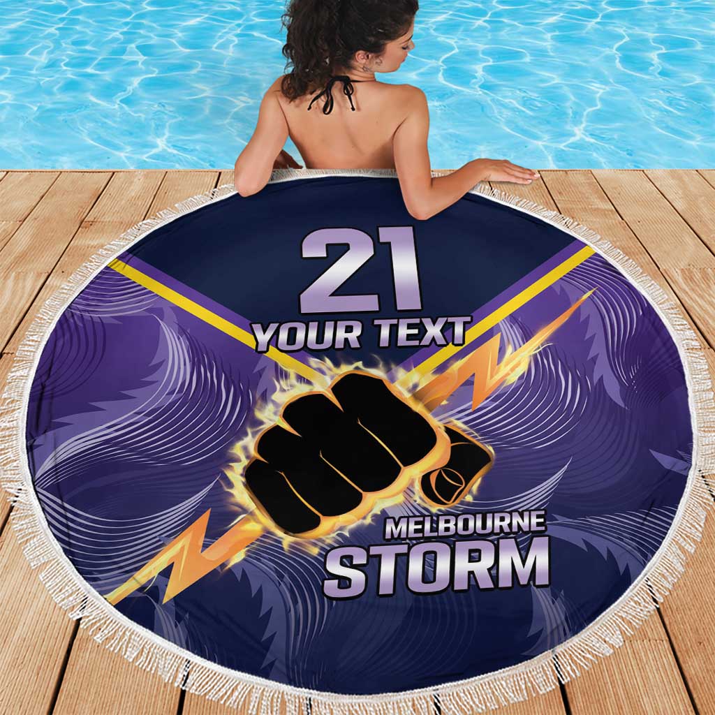 NRL Storm Custom Beach Blanket Minimalism Style