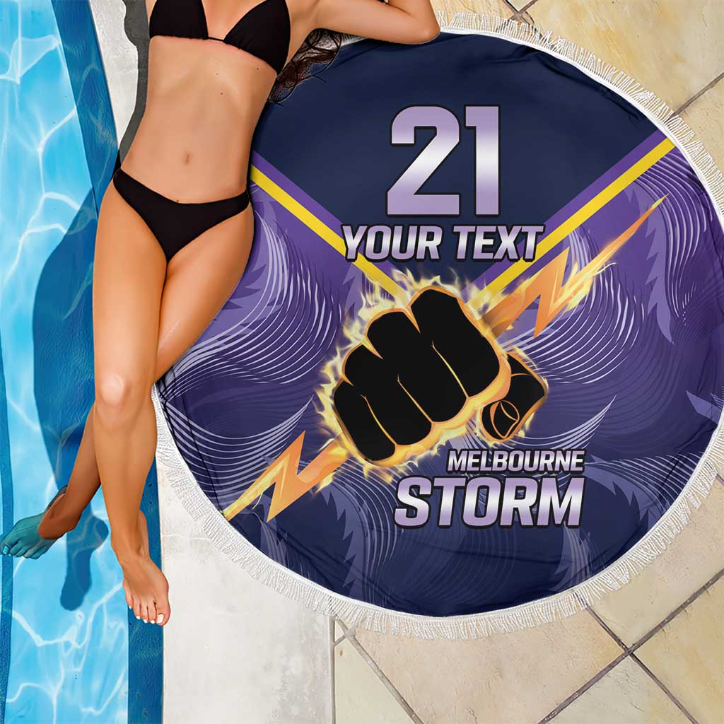 NRL Storm Custom Beach Blanket Minimalism Style