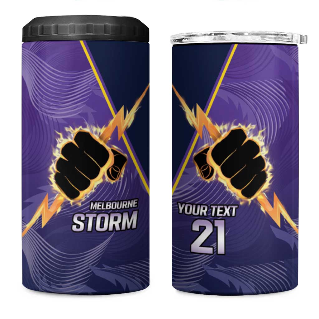 NRL Storm Custom 4 in 1 Can Cooler Tumbler Minimalism Style
