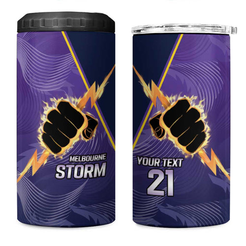 NRL Storm Custom 4 in 1 Can Cooler Tumbler Minimalism Style