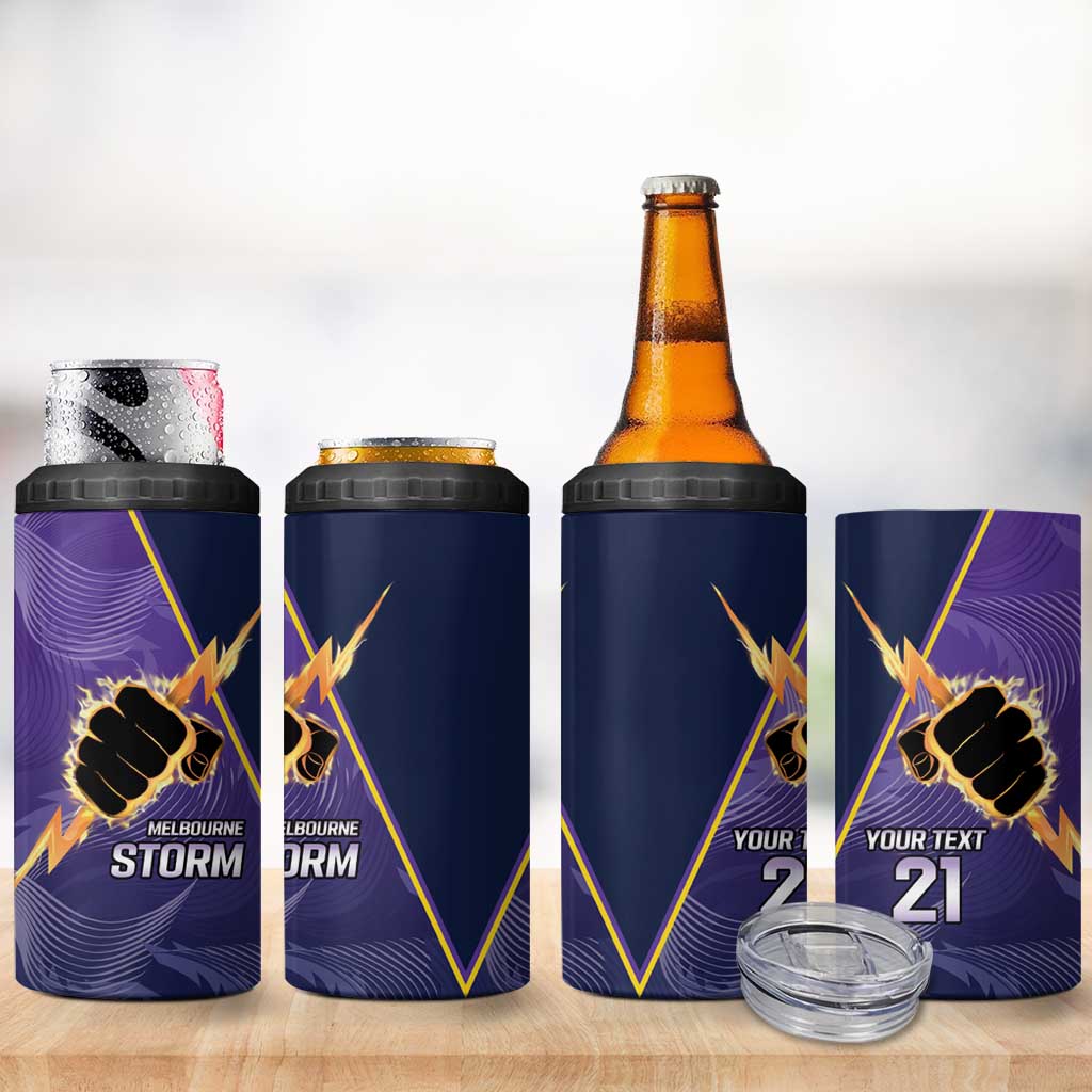 NRL Storm Custom 4 in 1 Can Cooler Tumbler Minimalism Style