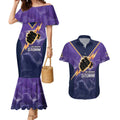 NRL Storm Custom Couples Matching Mermaid Dress and Hawaiian Shirt Minimalism Style