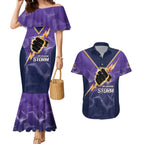 NRL Storm Custom Couples Matching Mermaid Dress and Hawaiian Shirt Minimalism Style