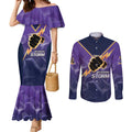 NRL Storm Custom Couples Matching Mermaid Dress and Long Sleeve Button Shirt Minimalism Style