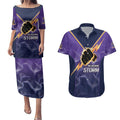 NRL Storm Custom Couples Matching Puletasi and Hawaiian Shirt Minimalism Style