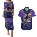NRL Storm Custom Couples Matching Puletasi and Hawaiian Shirt Minimalism Style