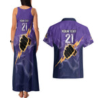 NRL Storm Custom Couples Matching Tank Maxi Dress and Hawaiian Shirt Minimalism Style