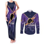 NRL Storm Custom Couples Matching Tank Maxi Dress and Long Sleeve Button Shirt Minimalism Style