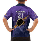 NRL Storm Custom Family Matching Long Sleeve Bodycon Dress and Hawaiian Shirt Minimalism Style