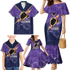NRL Storm Custom Family Matching Mermaid Dress and Hawaiian Shirt Minimalism Style