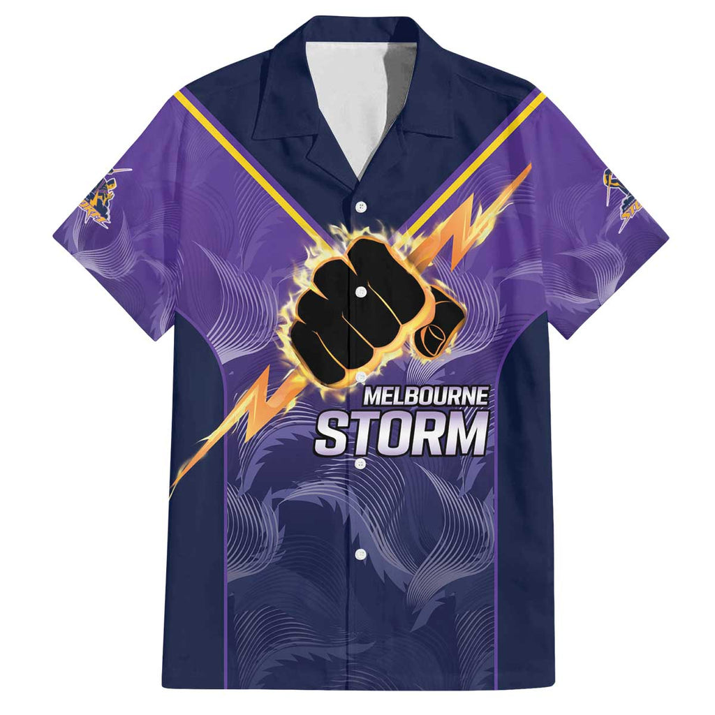 NRL Storm Custom Family Matching Off The Shoulder Long Sleeve Dress and Hawaiian Shirt Minimalism Style