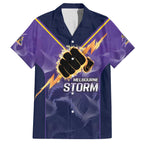 NRL Storm Custom Family Matching Off The Shoulder Long Sleeve Dress and Hawaiian Shirt Minimalism Style