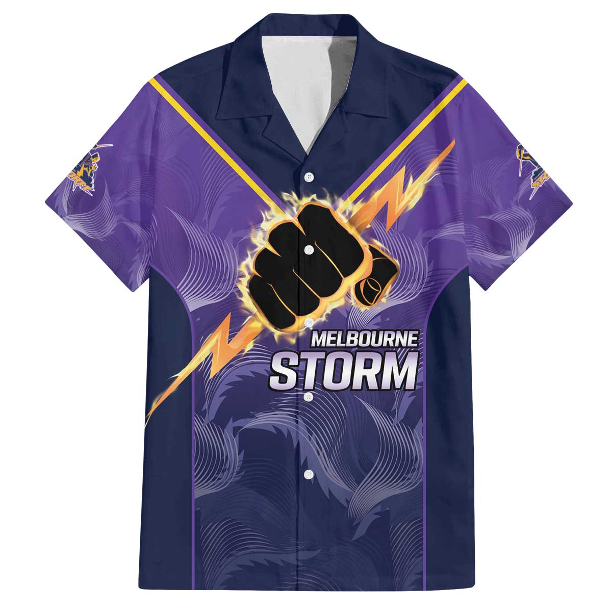 NRL Storm Custom Family Matching Off The Shoulder Long Sleeve Dress and Hawaiian Shirt Minimalism Style