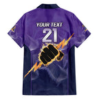 NRL Storm Custom Family Matching Off The Shoulder Long Sleeve Dress and Hawaiian Shirt Minimalism Style