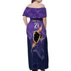 NRL Storm Custom Family Matching Off Shoulder Maxi Dress and Hawaiian Shirt Minimalism Style