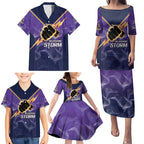 NRL Storm Custom Family Matching Puletasi and Hawaiian Shirt Minimalism Style