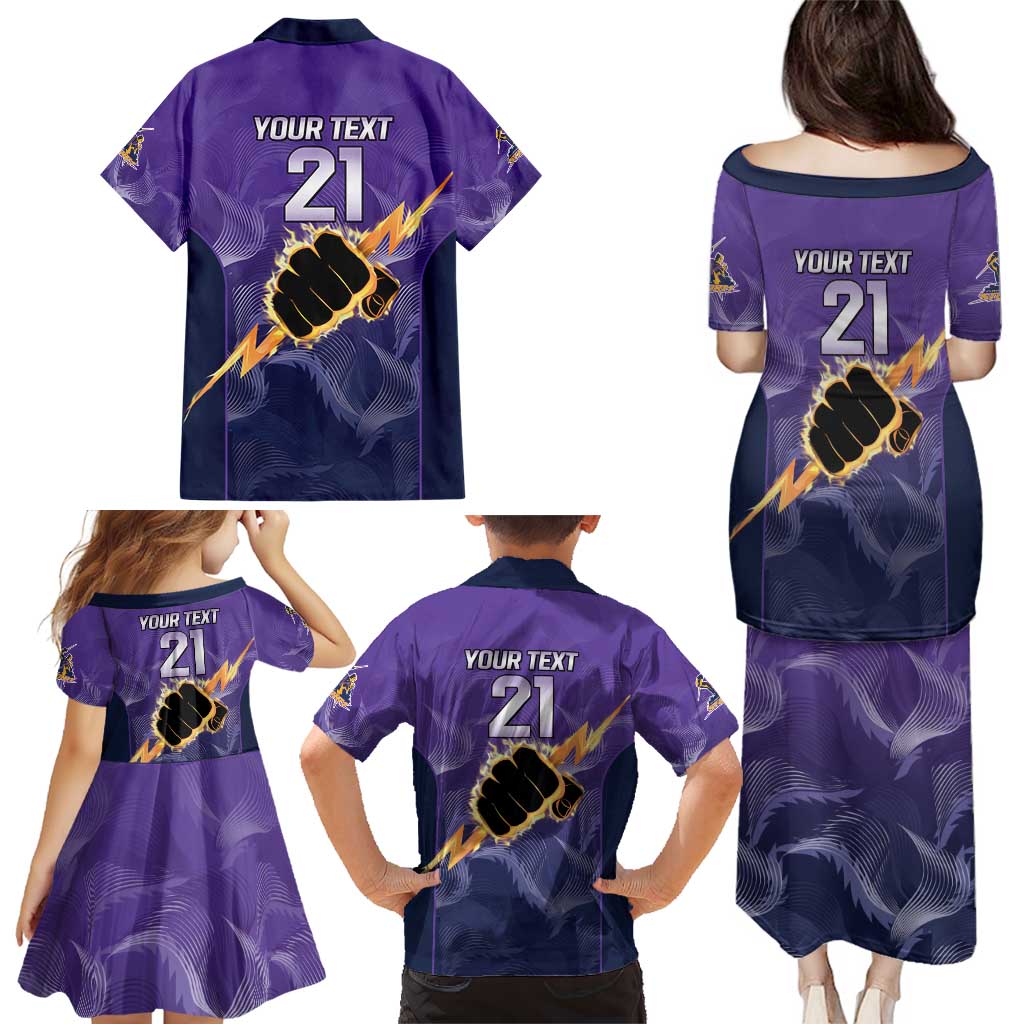 NRL Storm Custom Family Matching Puletasi and Hawaiian Shirt Minimalism Style