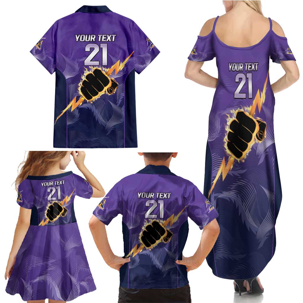NRL Storm Custom Family Matching Summer Maxi Dress and Hawaiian Shirt Minimalism Style