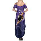NRL Storm Custom Family Matching Summer Maxi Dress and Hawaiian Shirt Minimalism Style