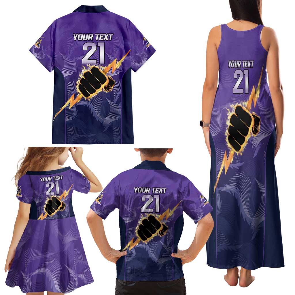 NRL Storm Custom Family Matching Tank Maxi Dress and Hawaiian Shirt Minimalism Style