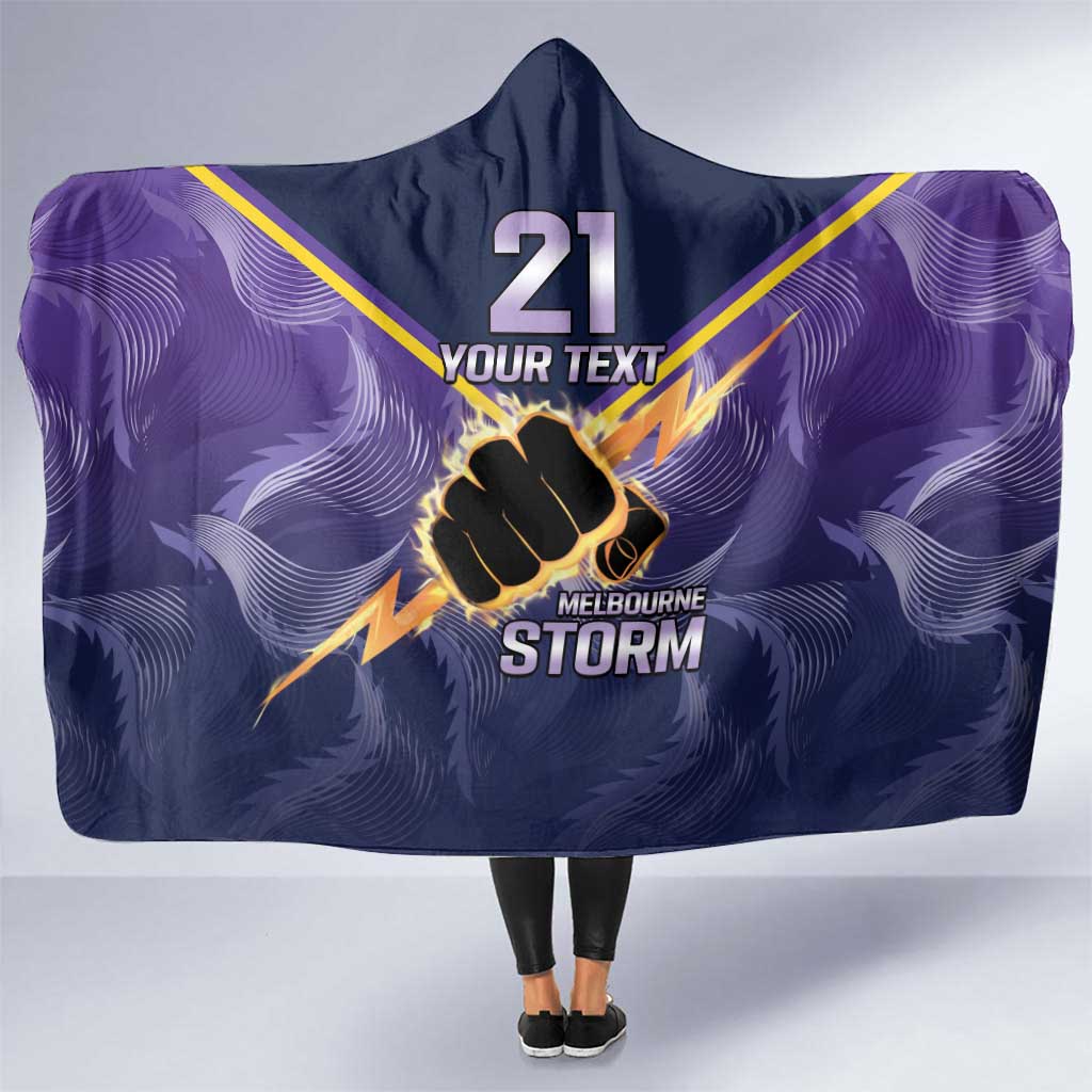 NRL Storm Custom Hooded Blanket Minimalism Style