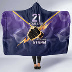 NRL Storm Custom Hooded Blanket Minimalism Style